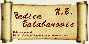 Nadica Balabanović vizit kartica